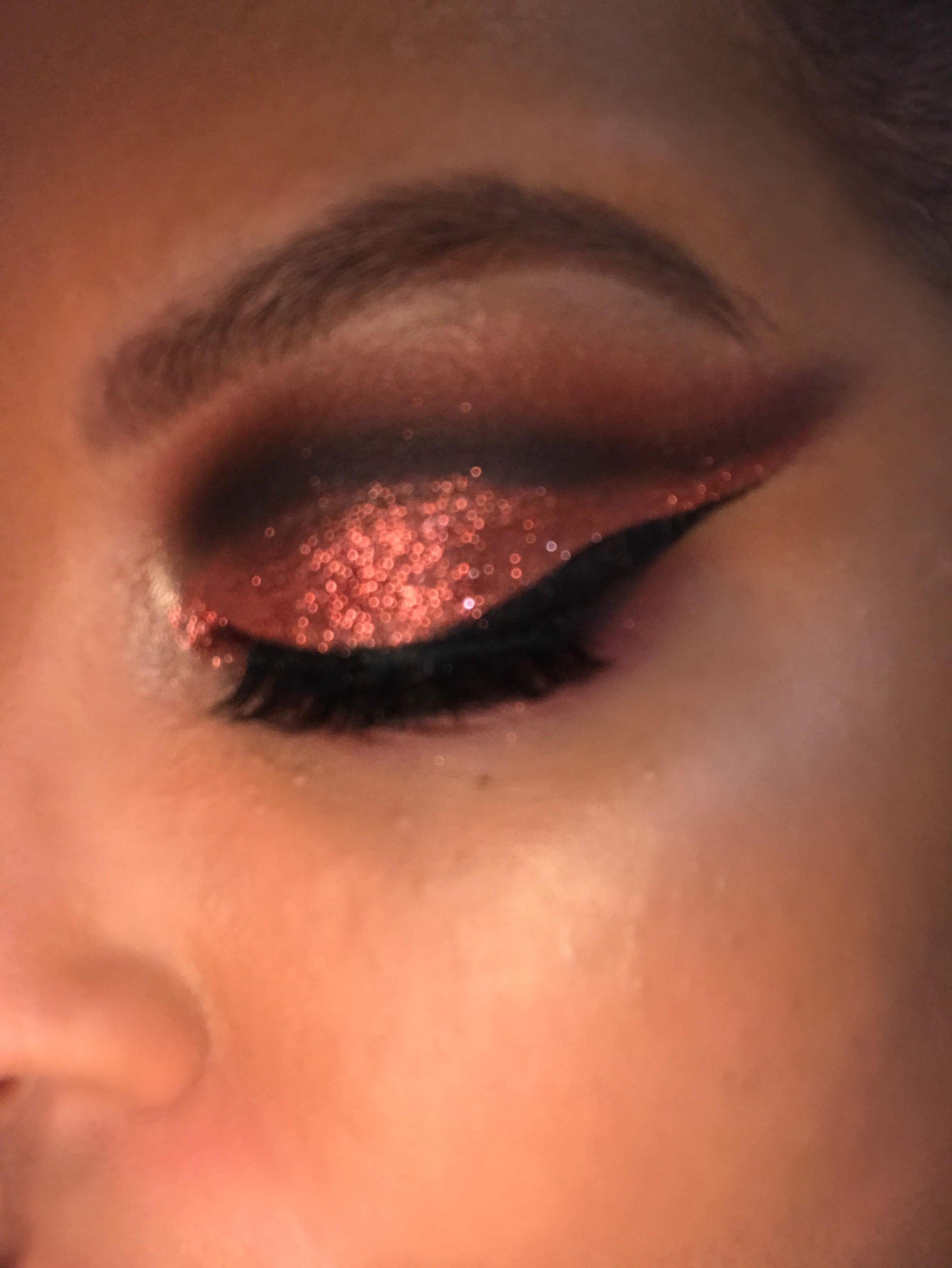 Copper Glitter Cut Crease!